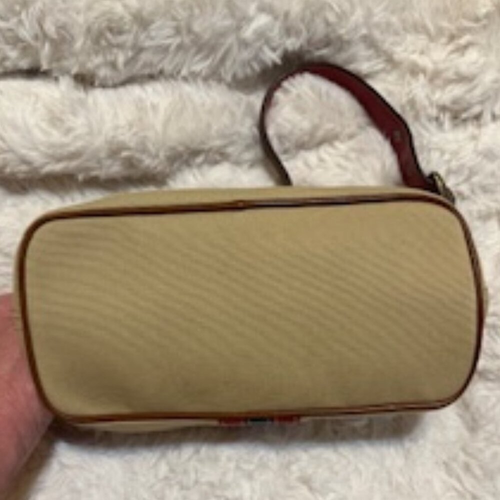 Vintage Coach Bag- Canvas with Leather Stripes - Picture 6 of 10